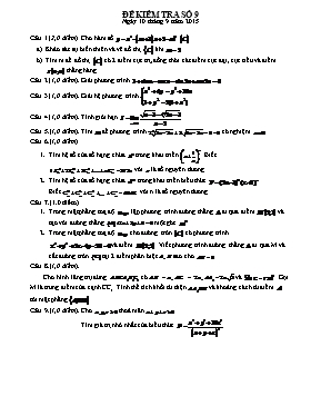 Đề kiểm tra số 9 - Toán 12